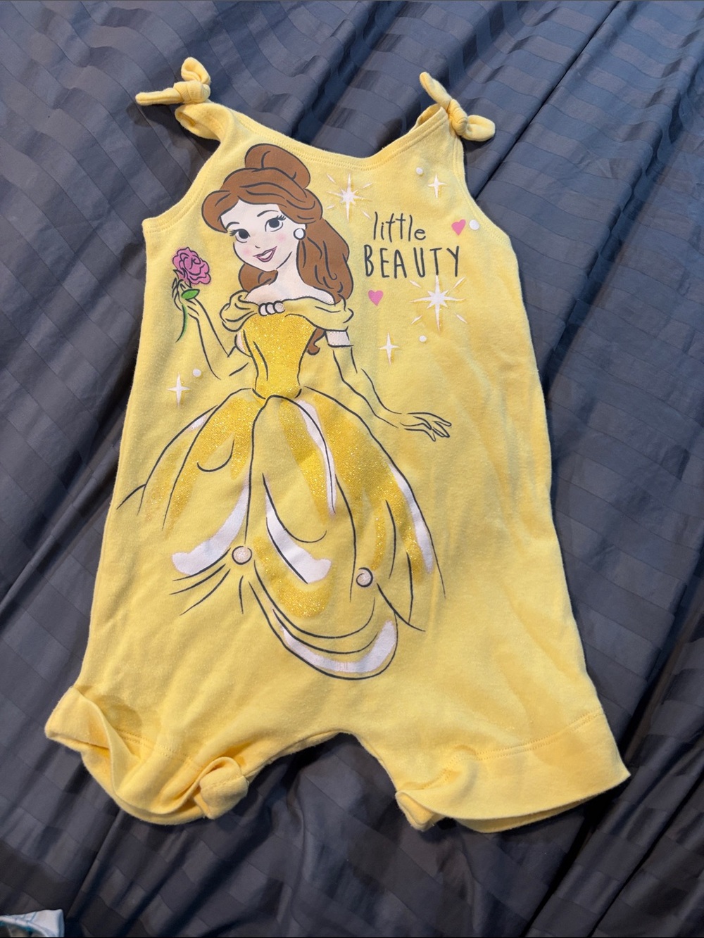 Disney Yellow 'Little Beauty' Belle One-Piece Romper